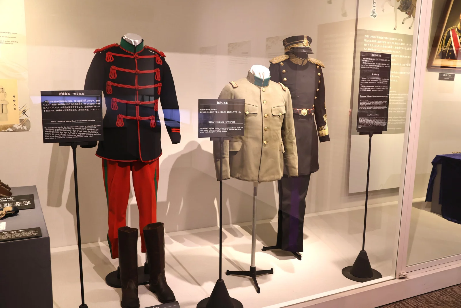 特別展では騎兵が着用していた軍服の展示も